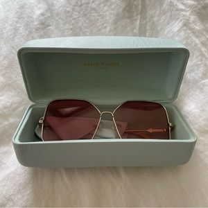 Karen Walker Black Diamond Gold Sunglasses Pink Lenses